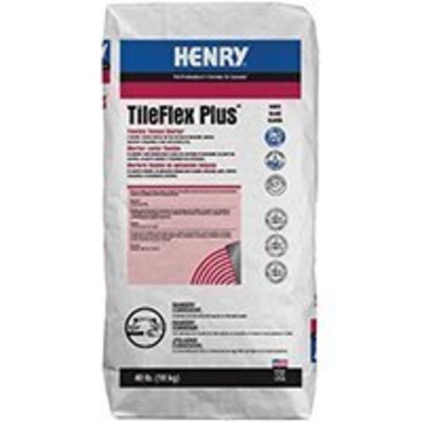 HENRY 527 TileFlex Plus Series 13081 Flexible Thin-Set Mortar, Powder, White, 40 lb Bag, Henry, Mfr#: 13081